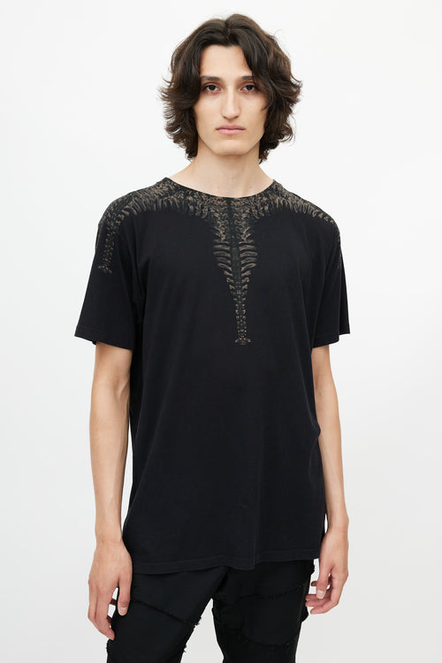 Marcelo Burlon Black & Brown Skeleton Print T-Shirt
