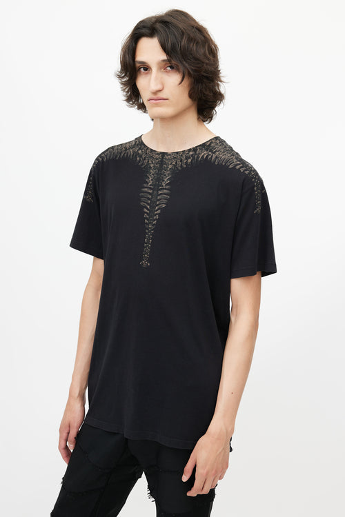 Marcelo Burlon Black & Brown Skeleton Print T-Shirt