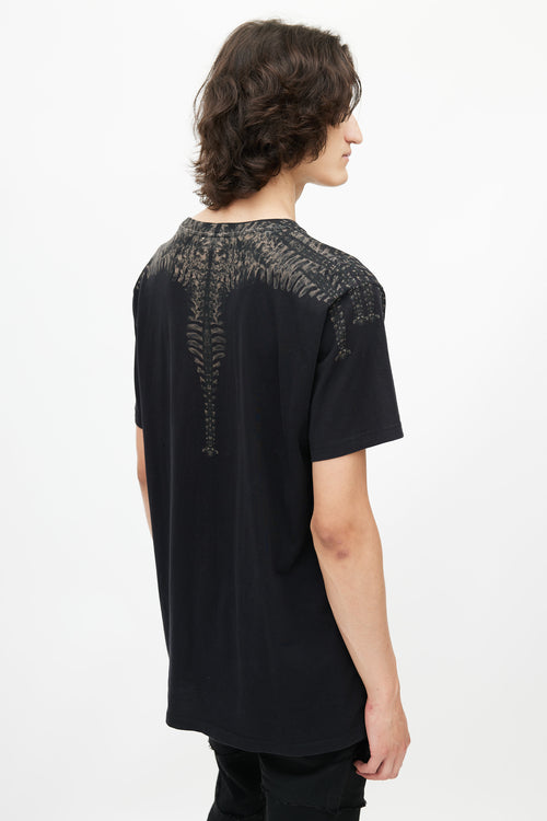 Marcelo Burlon Black & Brown Skeleton Print T-Shirt
