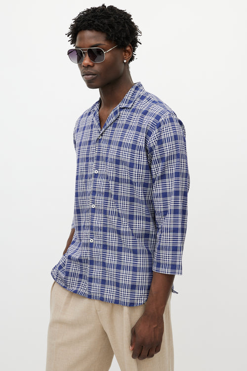 Margaret Howell Blue & White Plaid Shirt