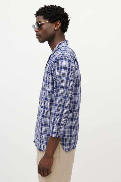 Margaret Howell Blue & White Plaid Shirt