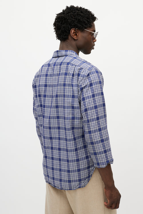 Margaret Howell Blue & White Plaid Shirt