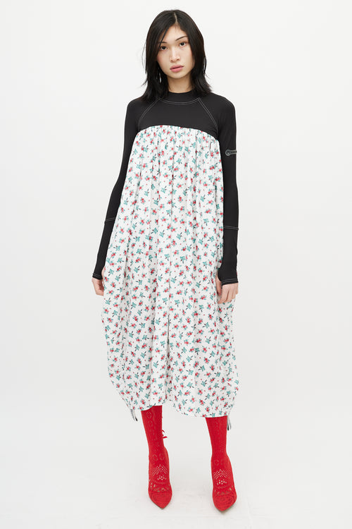 Marine Serre Black & Multicolour Floral Dress