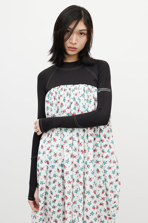 Marine Serre Black & Multicolour Floral Dress