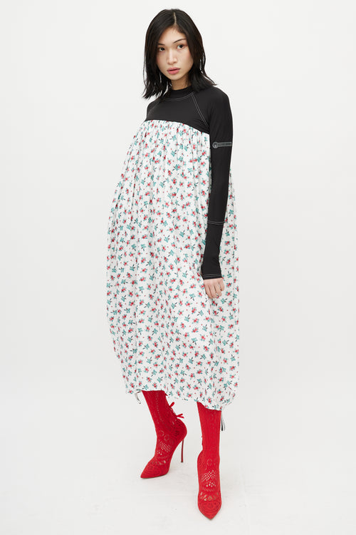Marine Serre Black & Multicolour Floral Dress