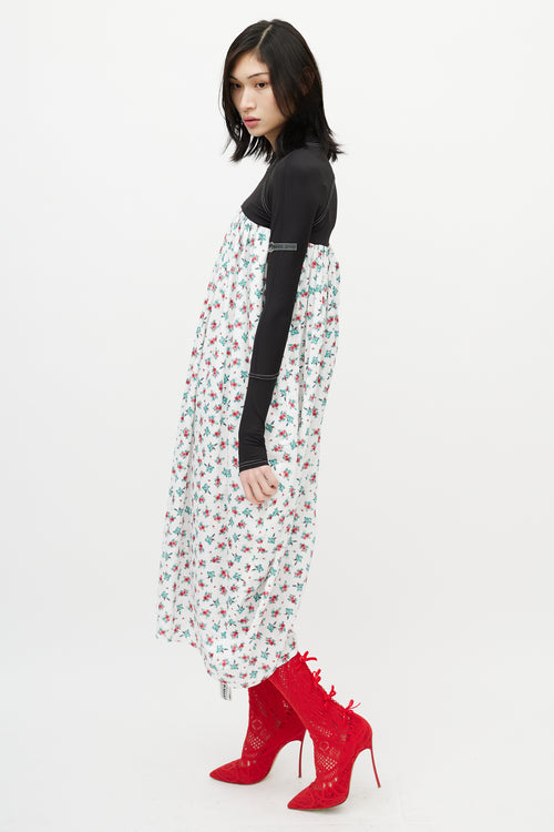 Marine Serre Black & Multicolour Floral Dress
