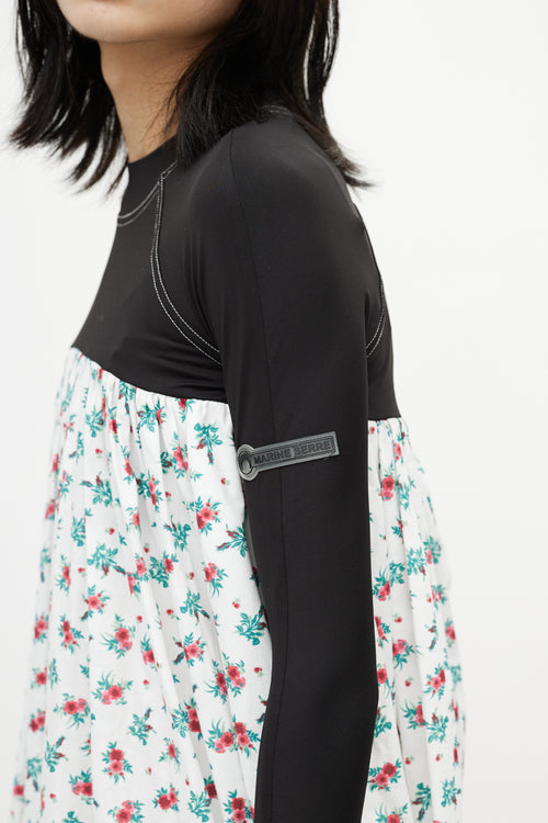 Marine Serre Black & Multicolour Floral Dress