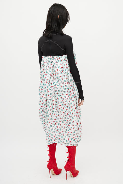 Marine Serre Black & Multicolour Floral Dress