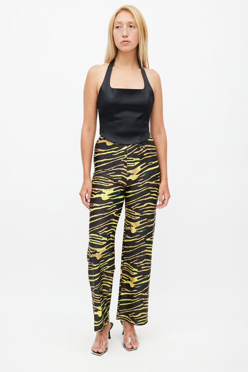 Marine Serre Black & Yellow Print Trouser
