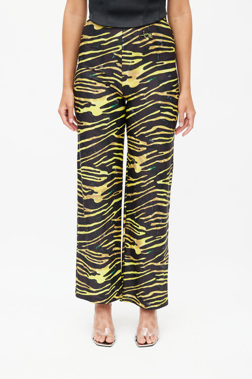 Marine Serre Black & Yellow Print Trouser
