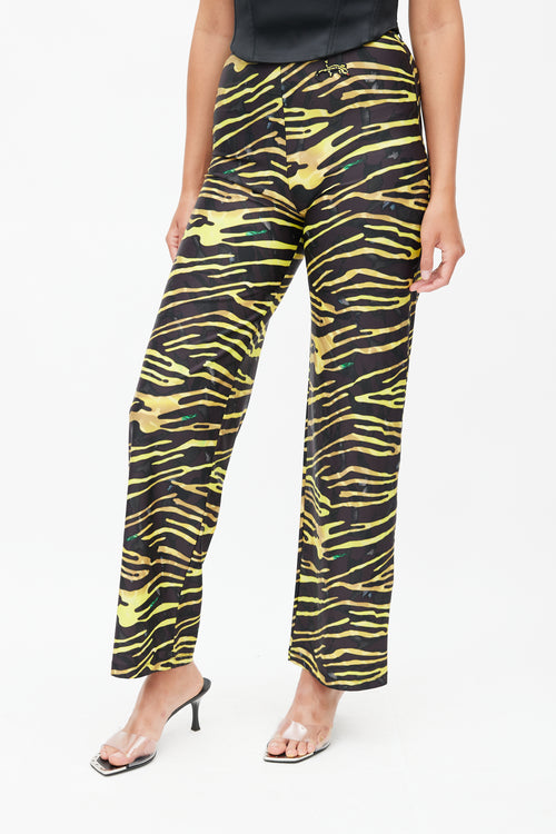 Marine Serre Black & Yellow Print Trouser