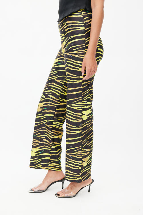 Marine Serre Black & Yellow Print Trouser