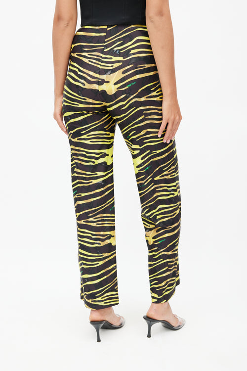 Marine Serre Black & Yellow Print Trouser