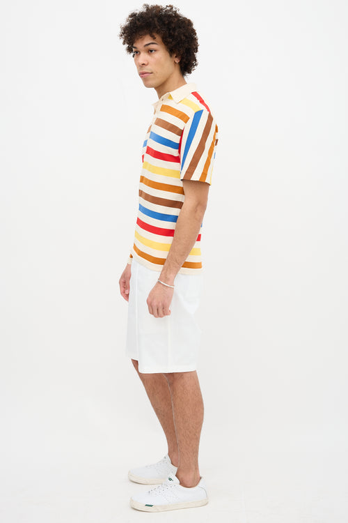 Marni Asymmetric Striped Polo