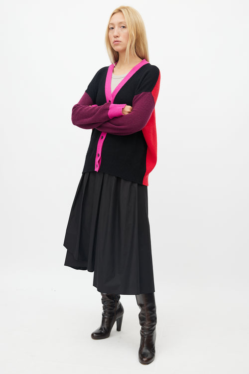 Marni Black & Multicolour Panelled Cashmere Cardigan