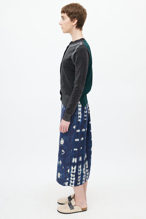 Marni Black Metallic & Dark Green Cardigan