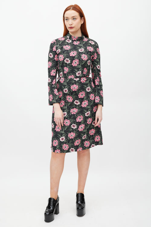 Marni Black & Multicolour Floral Dress