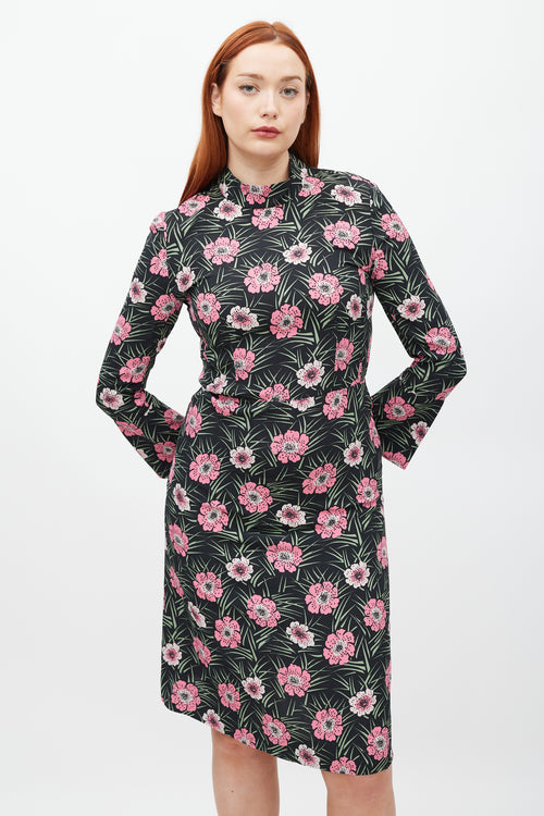 Marni Black & Multicolour Floral Dress
