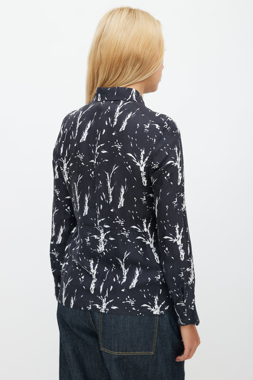 Marni Black & White Floral Silk Shirt