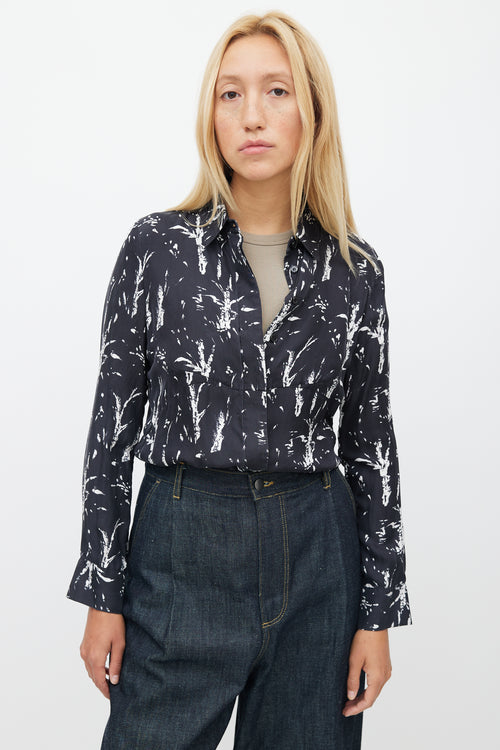 Marni Black & White Floral Silk Shirt