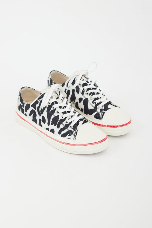 Marni White & Black Patterned Sneaker