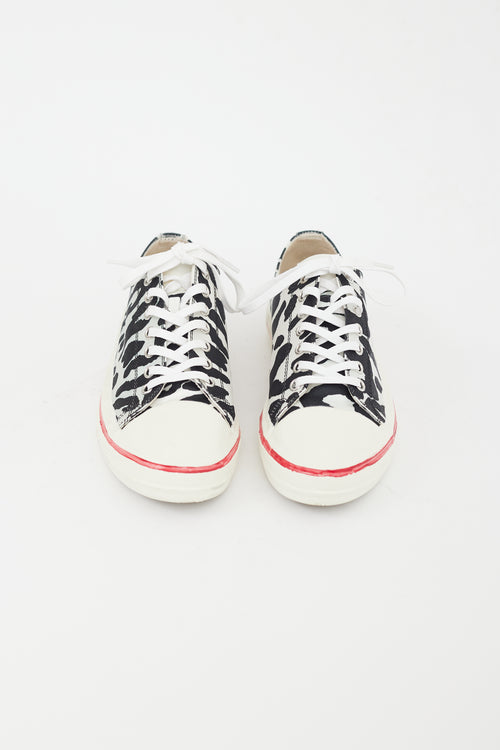 Marni White & Black Patterned Sneaker