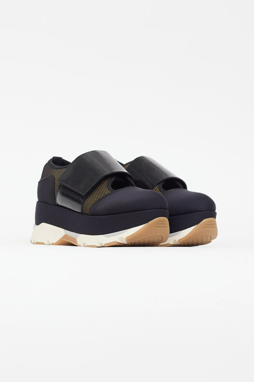 Marni Black & Yellow Neoprene Mary Jane Sneaker