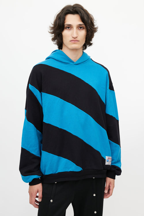 Marni Blue & Black Stripe Oversized Hoodie