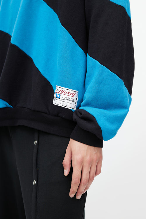 Marni Blue & Black Stripe Oversized Hoodie