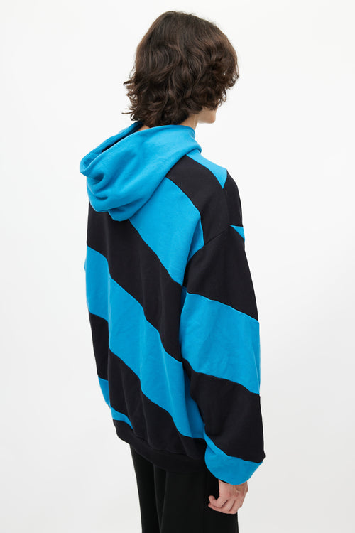 Marni Blue & Black Stripe Oversized Hoodie