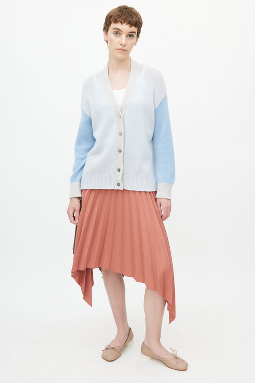 Marni Blue & Grey Cashmere Colourblock Cardigan