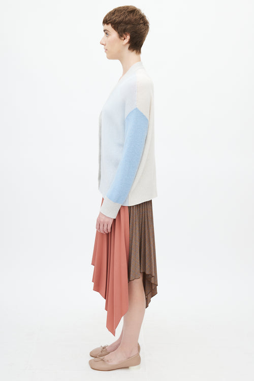 Marni Blue & Grey Cashmere Colourblock Cardigan