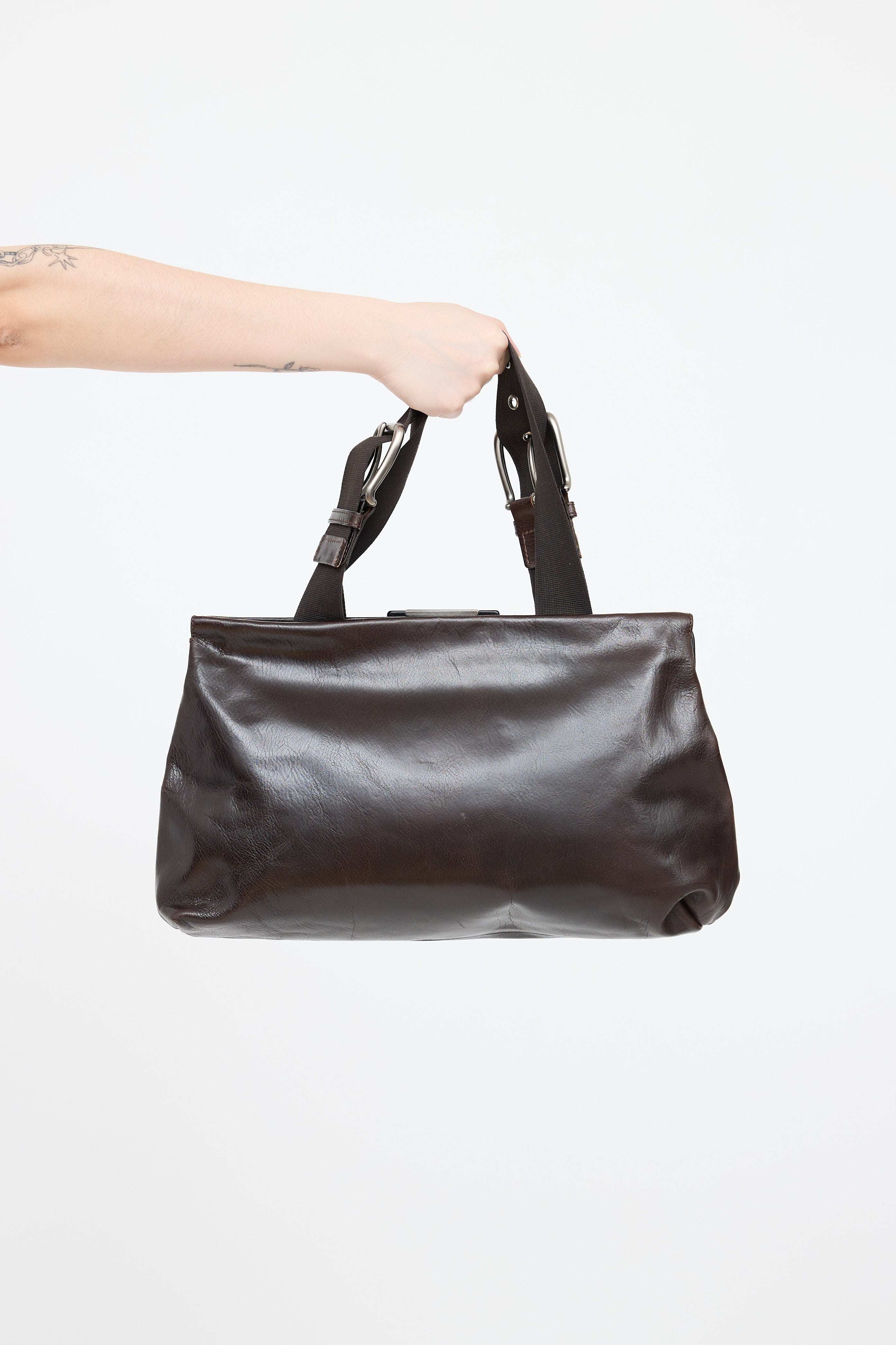 Marni Leather Buckle Satchel Bag