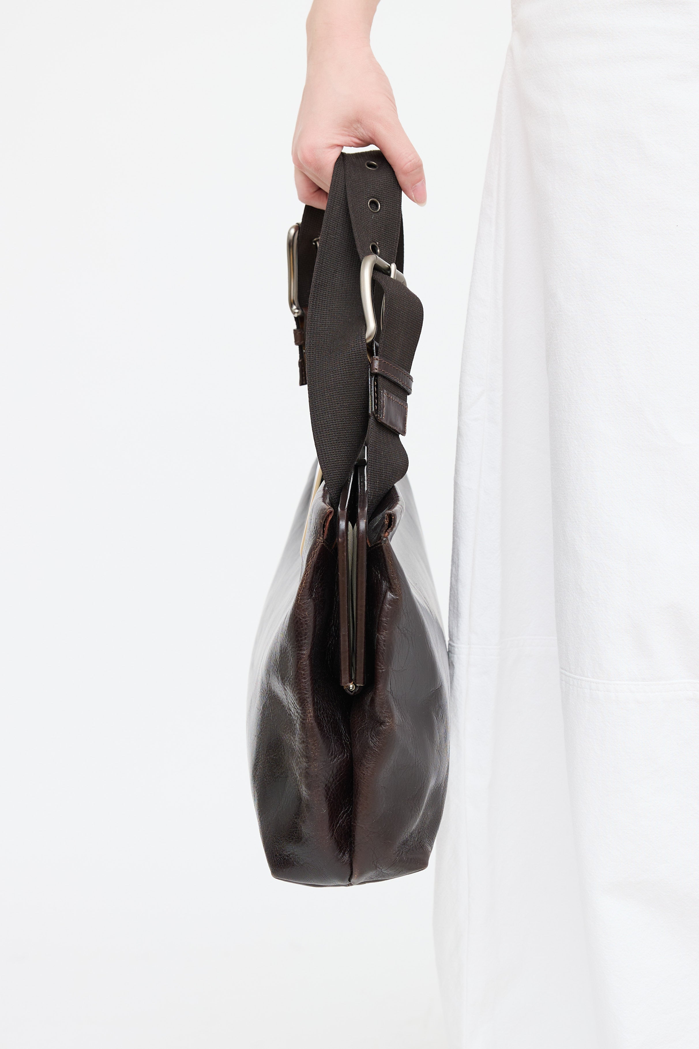 Marni Leather Buckle Satchel Bag