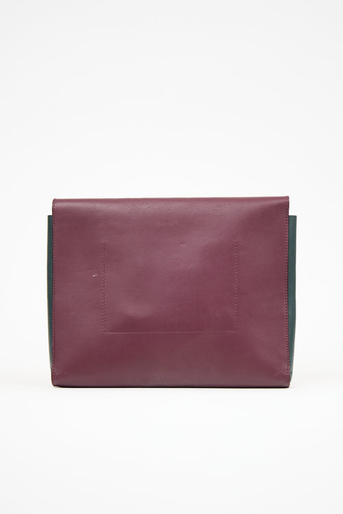 Marni Burgundy & Green Leather Pouch