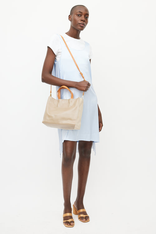 Marni Cream & Brown Museo Leather Tote