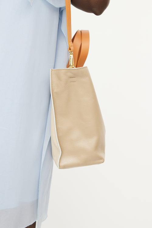 Marni Cream & Brown Museo Leather Tote