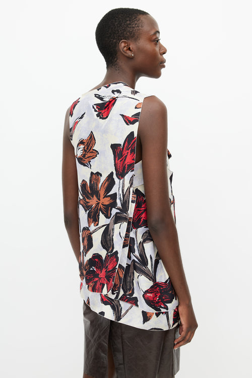 Marni Cream & Multicolour Floral Silk Top