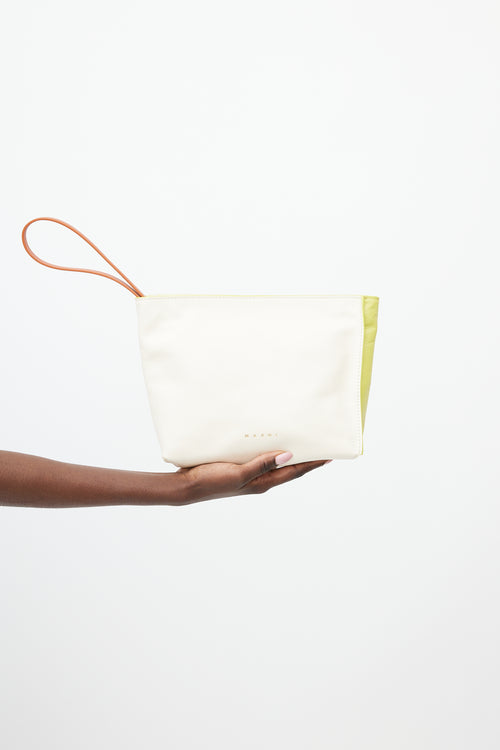 Marni Cream & Yellow Museo Leather Pouch
