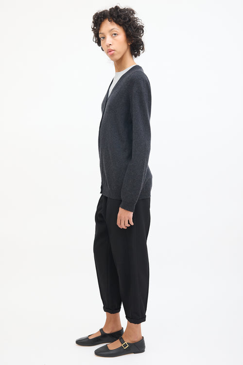Marni Dark Grey Cashmere V-Neck Cardigan