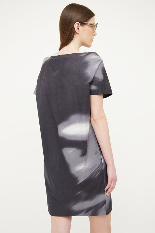 Marni Grey & Black Print Dress