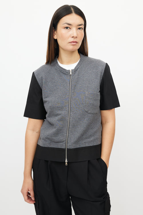 Marni Grey & Black Zip Top