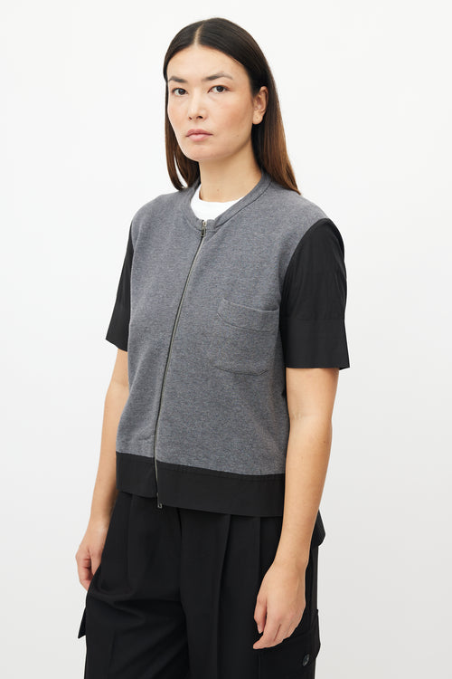 Marni Grey & Black Zip Top