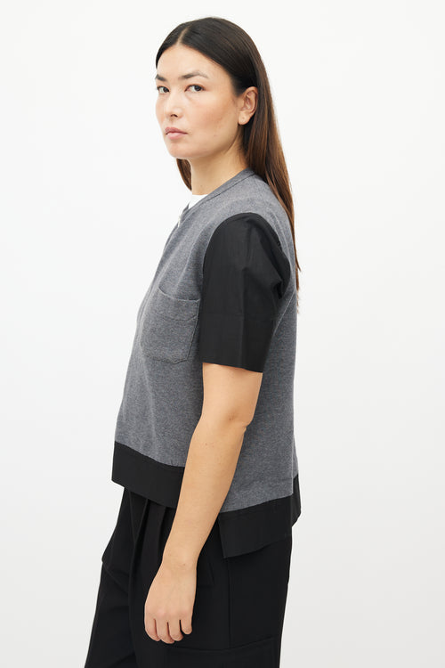 Marni Grey & Black Zip Top
