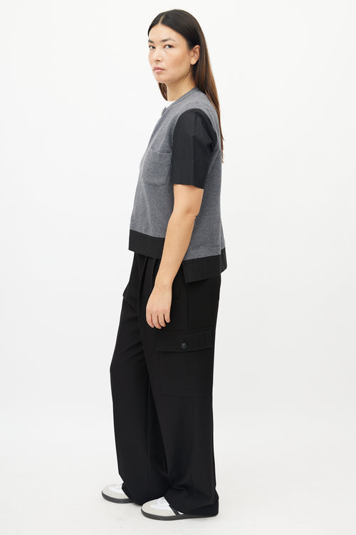Marni Grey & Black Zip Top