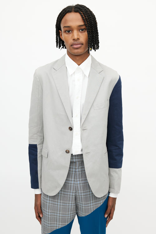Marni Grey & Navy Colourblock Blazer