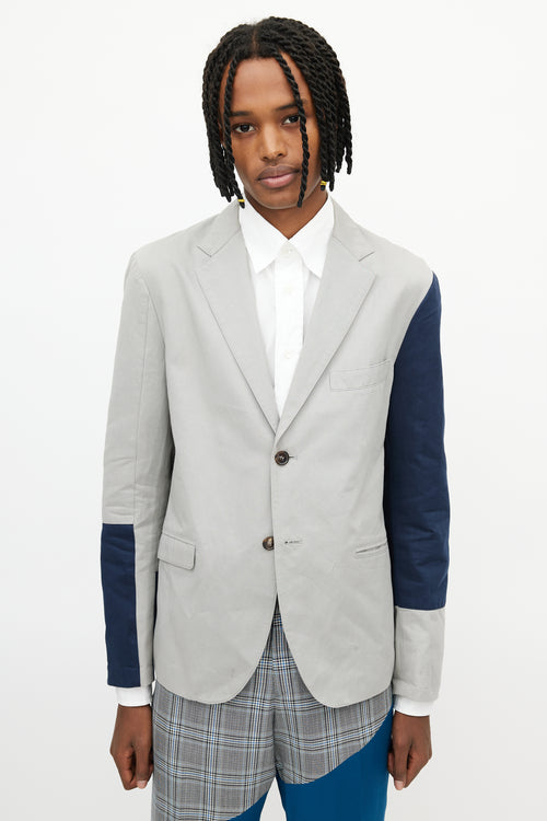 Marni Grey & Navy Colourblock Blazer