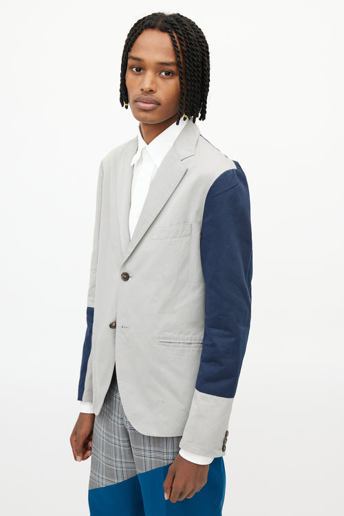 Marni Grey & Navy Colourblock Blazer