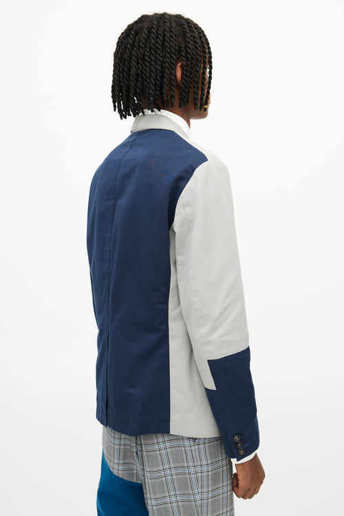 Marni Grey & Navy Colourblock Blazer