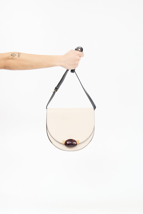 Marni Leather Galet Saddle Bag